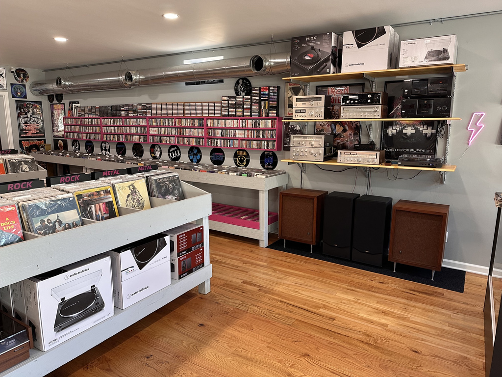 Cassettes and audio equipment at Siples Records